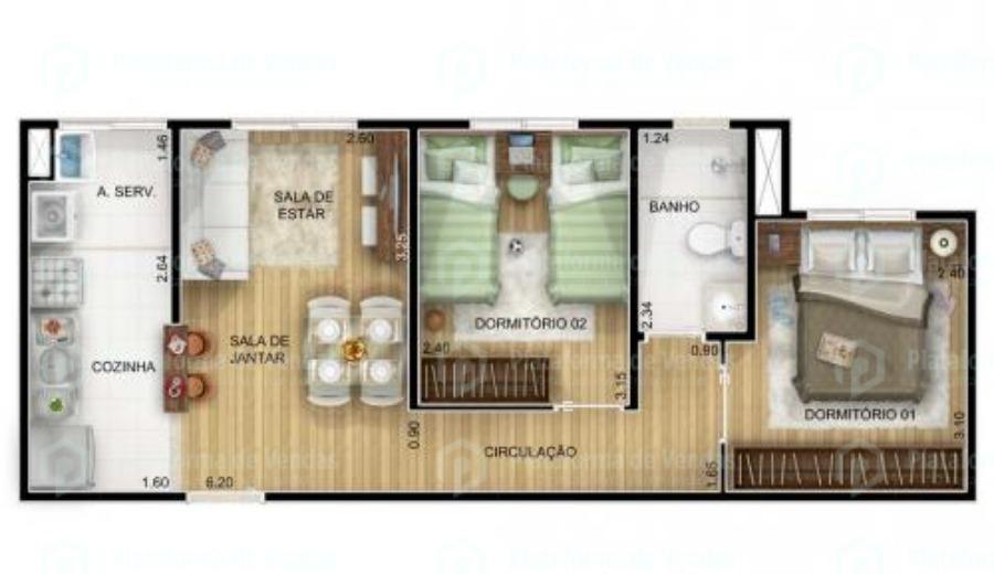 Apartamento à venda com 2 quartos, 47m² - Foto 5