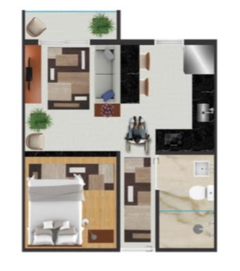 Apartamento à venda com 1 quarto, 35m² - Foto 6