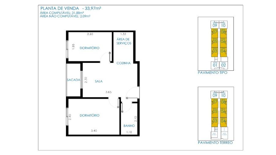 Apartamento, 2 quartos, 35 m² - Foto 9