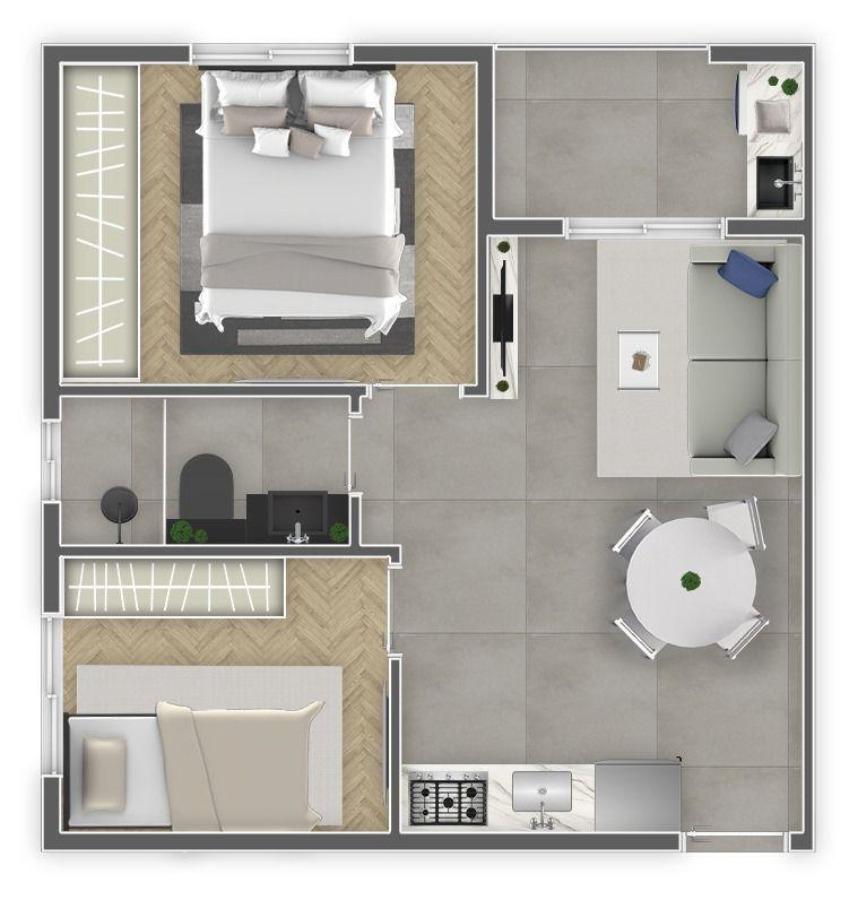 Apartamento, 2 quartos, 34 m² - Foto 3