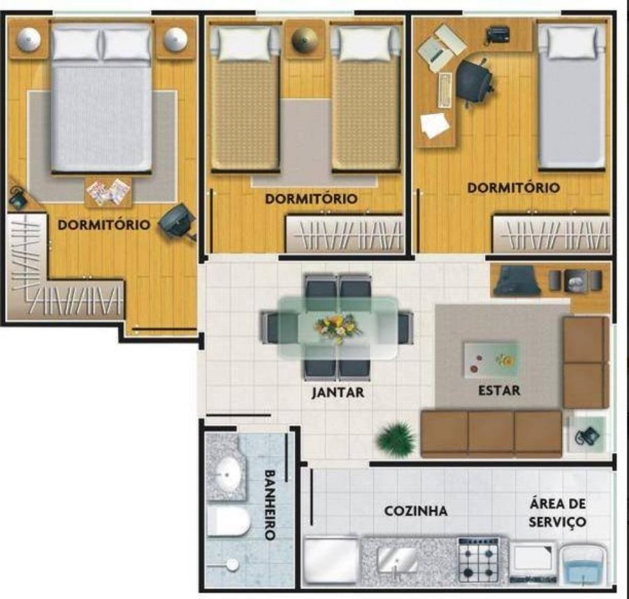 Apartamento, 3 quartos, 50 m² - Foto 2
