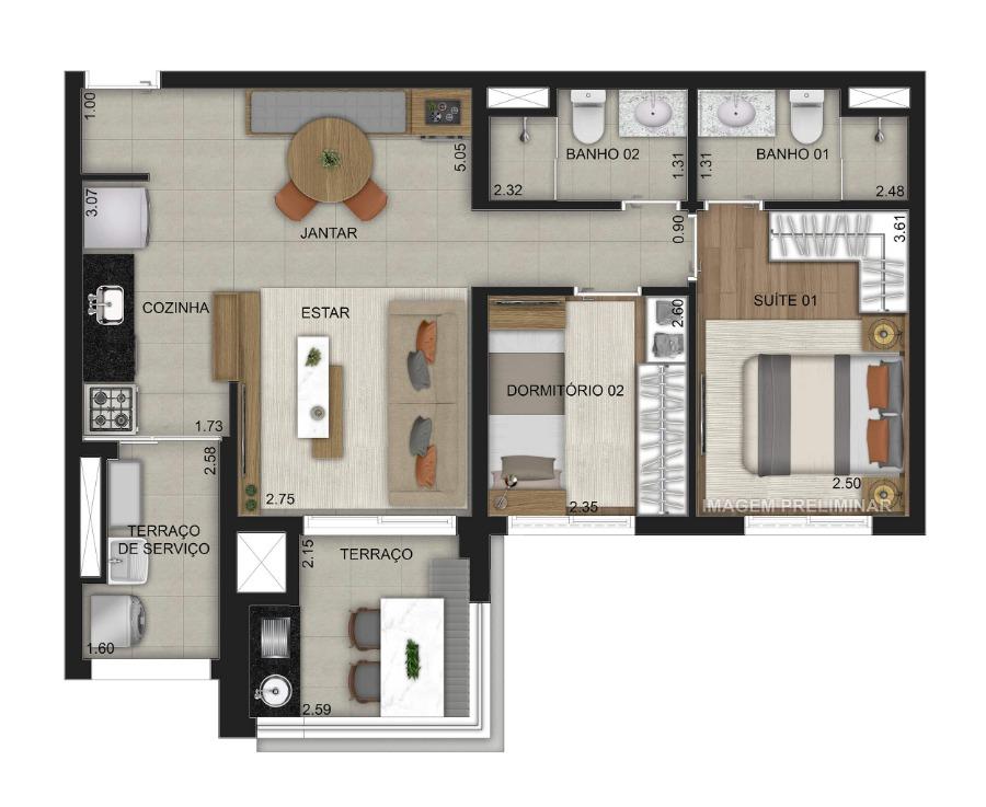 Apartamento, 2 quartos, 64 m² - Foto 16