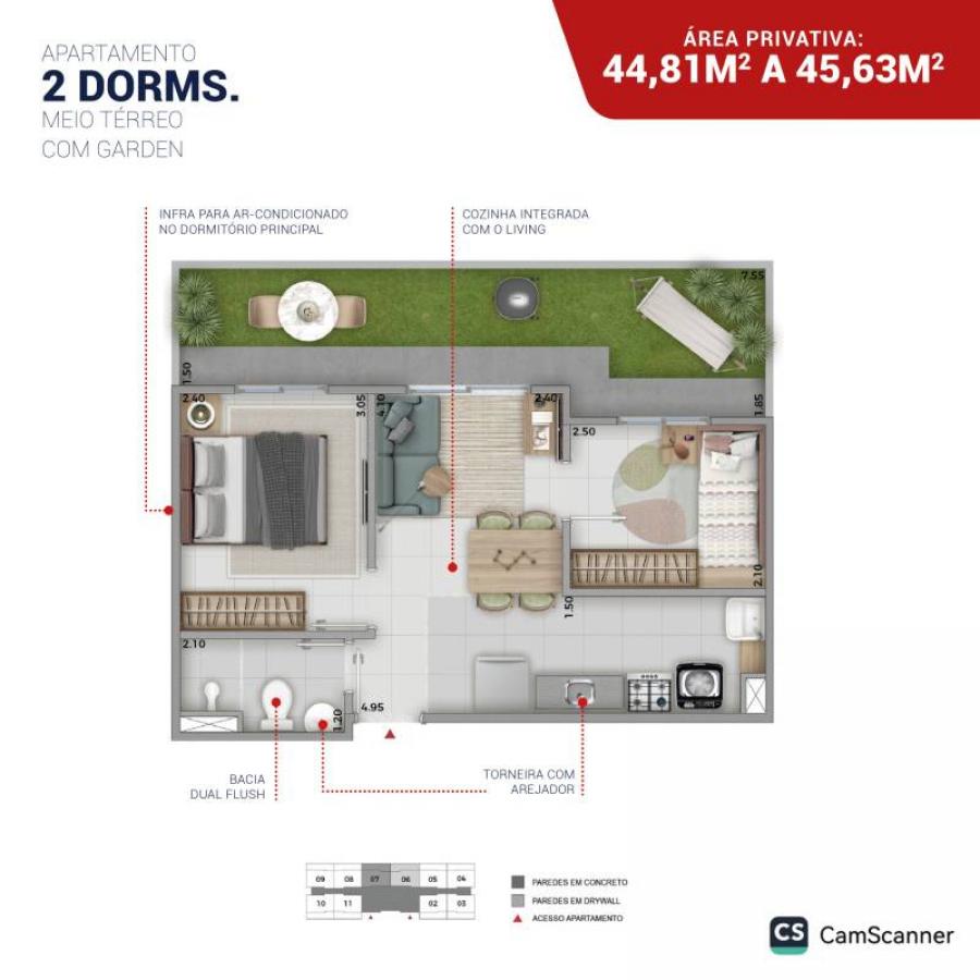 Apartamento, 2 quartos, 34 m² - Foto 8